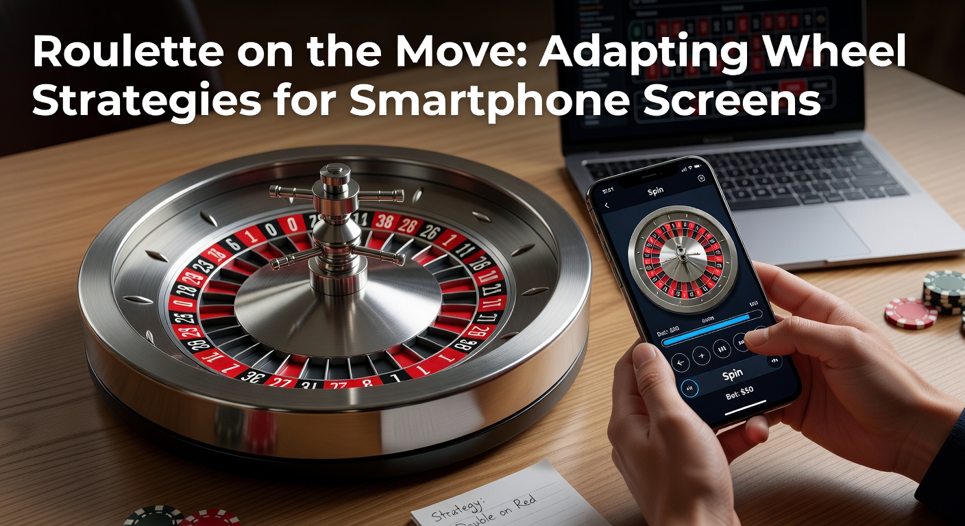 Smartphone displaying a mobile roulette game with spinning wheel and betting interface adapted for touch screens
